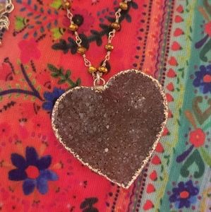 Heart Druzy Necklace